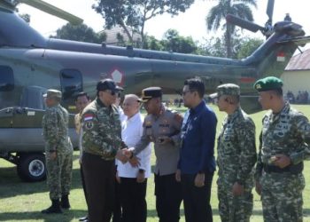 Bareng Forkompinda Kapolres Kotamobagu Sambut Kedatangan Menhan RI